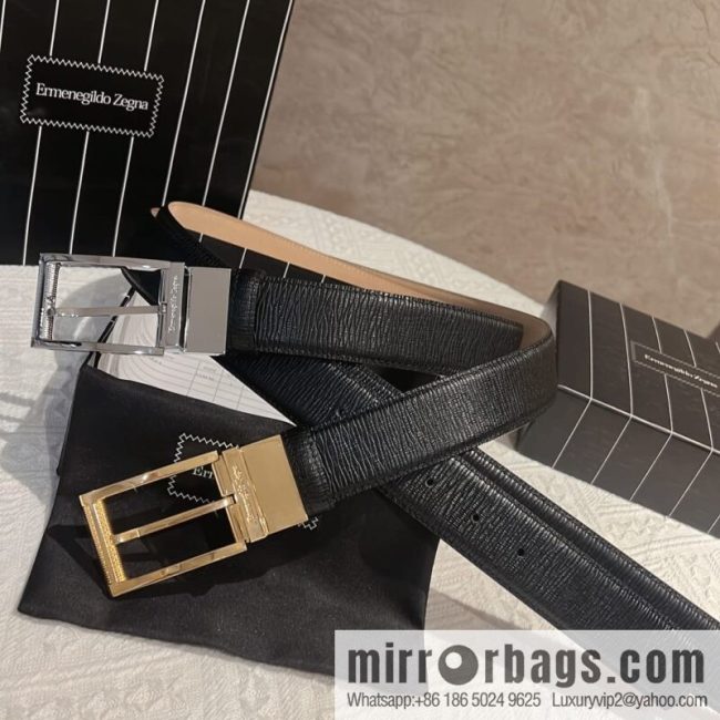 Ermengildo. Zein Italian Zegna Men\'s First Cowhide Belt 3.5cm