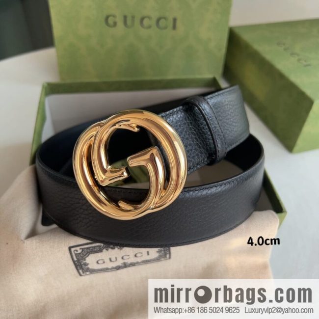 Gucci Gucci, Original Lychee Texture 4.0cm Belt - Image 3