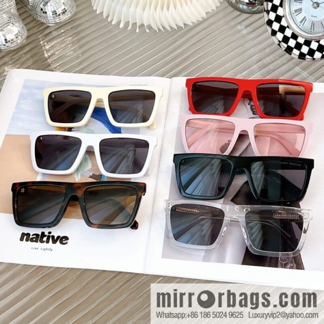 LV Louis Vuitton Square Unisex Sunglasses