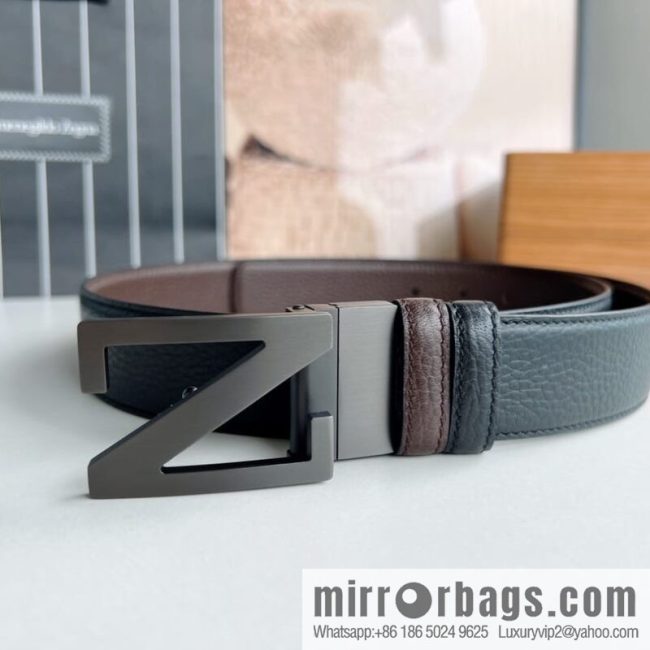 Zegna ZEGNA Boutique Logo Belt Buckle Men\'s 3.5cm Belt - Image 4