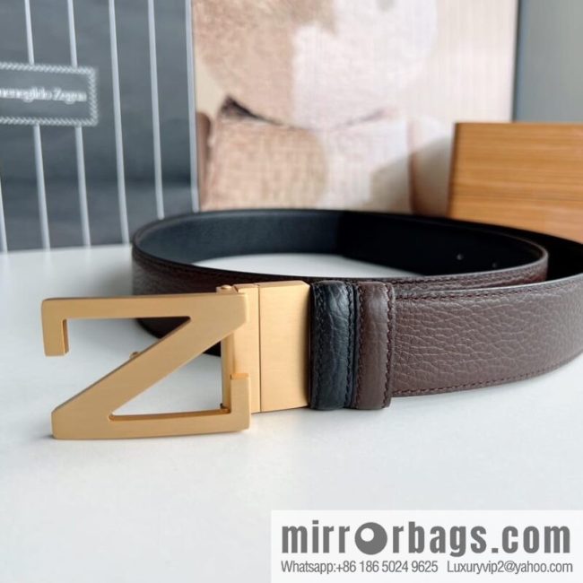 Zegna ZEGNA Boutique Logo Belt Buckle Men\'s 3.5cm Belt - Image 3