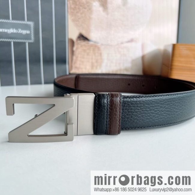 Zegna ZEGNA Boutique Logo Belt Buckle Men\'s 3.5cm Belt - Image 2