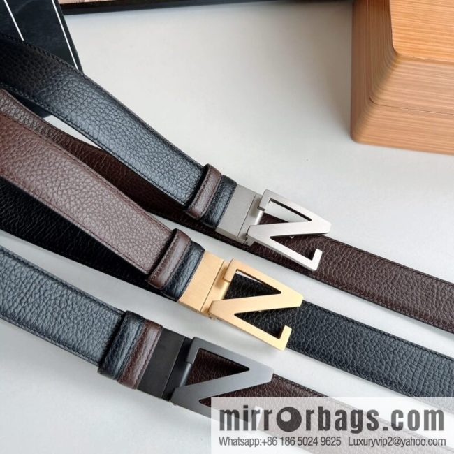 Zegna ZEGNA Boutique Logo Belt Buckle Men\'s 3.5cm Belt