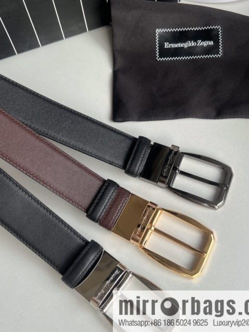 Ermengildo. Zein Zegna men\'s business leisure rotating pin buckle imported first layer cowhide belt 3.5cm