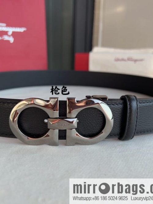 Ferragamo Ferragamo, First Cowhide Sheep Textured Men\'s 3.5 Belt