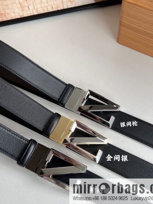 Zegna, double-sided first-layer cowhide sheepskin texture belt men 3.5cm