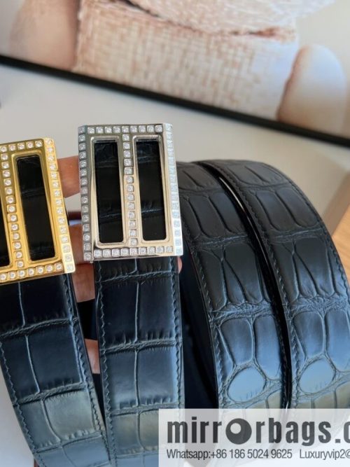 STEFANO RICCI STEFANO RICCI, imported cowhide pressed crocodile pattern men\'s 3.5cm belt