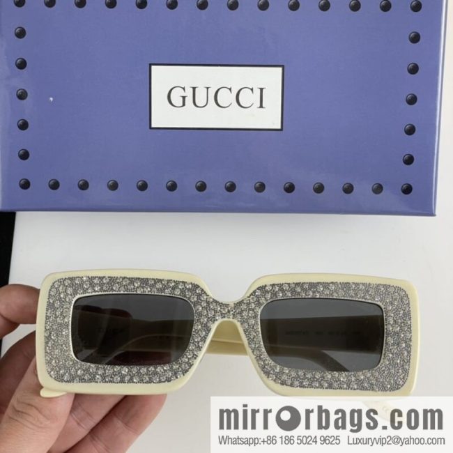 GUCCI Gucci official website catwalk model square frame women\'s sunglasses - Image 3