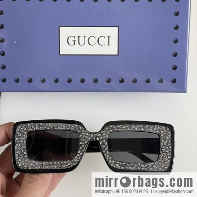 GUCCI Gucci official website catwalk model square frame women\'s sunglasses - Image 4
