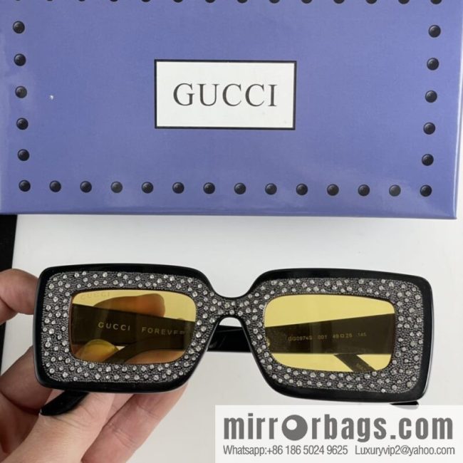 GUCCI Gucci official website catwalk model square frame women\'s sunglasses - Image 5