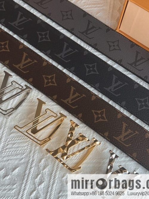 LV/Louis Vuitton, Classic Monogram Dove Double Sided Belt 4.0cm