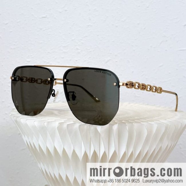 LV Louis Vuitton Half Frame Unisex Sunglasses - Image 2