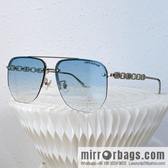 LV Louis Vuitton Half Frame Unisex Sunglasses - Image 4