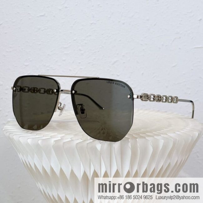 LV Louis Vuitton Half Frame Unisex Sunglasses - Image 5