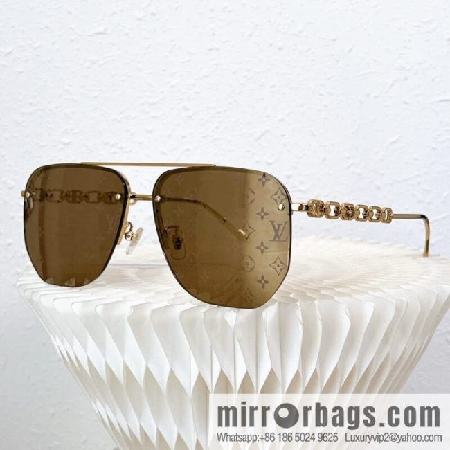 LV Louis Vuitton Half Frame Unisex Sunglasses - Image 8