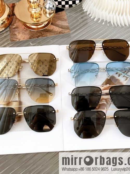 LV Louis Vuitton Half Frame Unisex Sunglasses