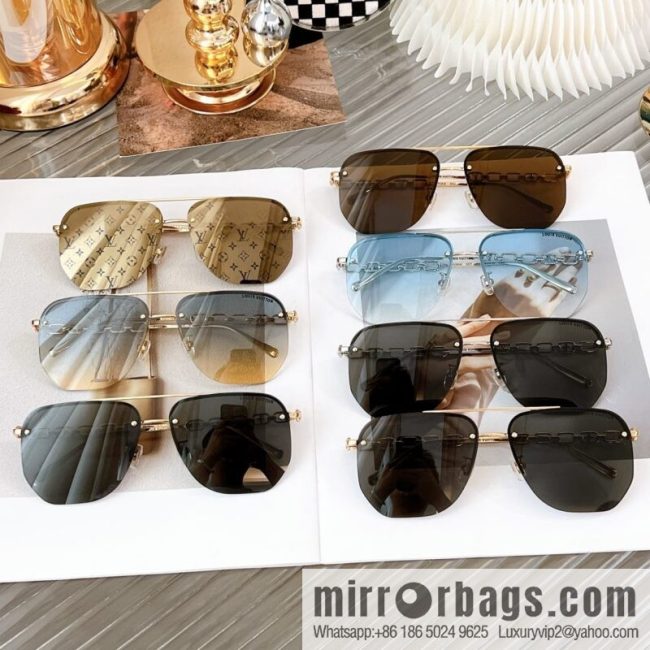 LV Louis Vuitton Half Frame Unisex Sunglasses