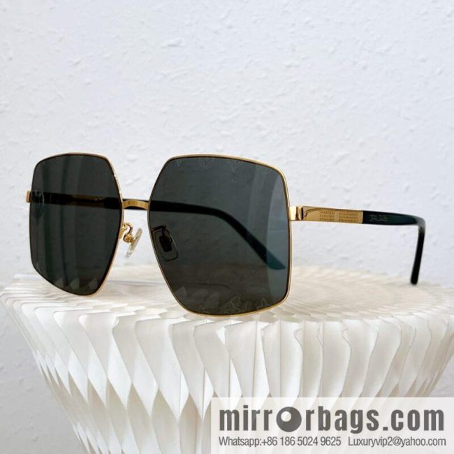 LV Louis Vuitton Metal Large Frame Unisex Sunglasses - Image 3