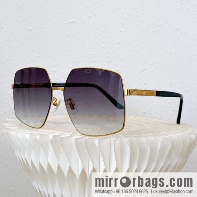 LV Louis Vuitton Metal Large Frame Unisex Sunglasses - Image 5