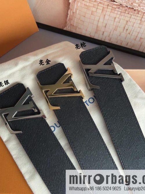 LV/Louis Vuitton, Italy imported high-quality leather hardware men\'s 4.0cm belt