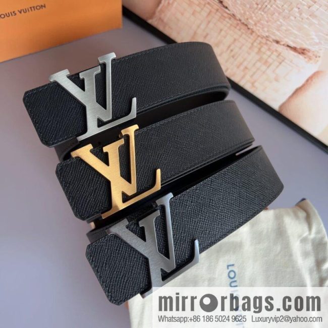 LV/Louis Vuitton, selected Italian imported high-quality leather hardware craftsmanship men\'s 4.0cm belt