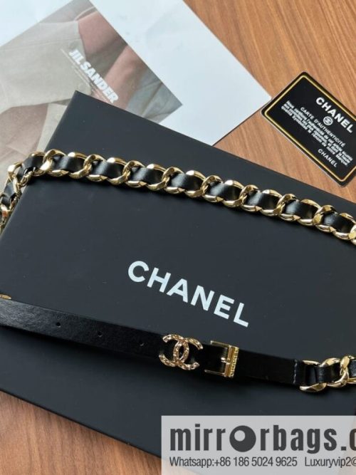 New ☑️ CHANEL CHANEL double c black leather rope belt belt belt