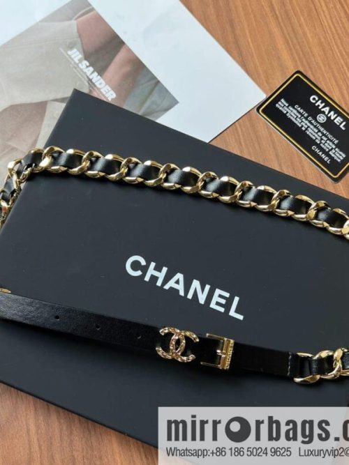 New ☑️ CHANEL CHANEL double c black leather rope belt belt belt