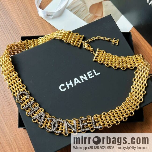 New ☑️ Chanel gold full diamond chain waist chain belt