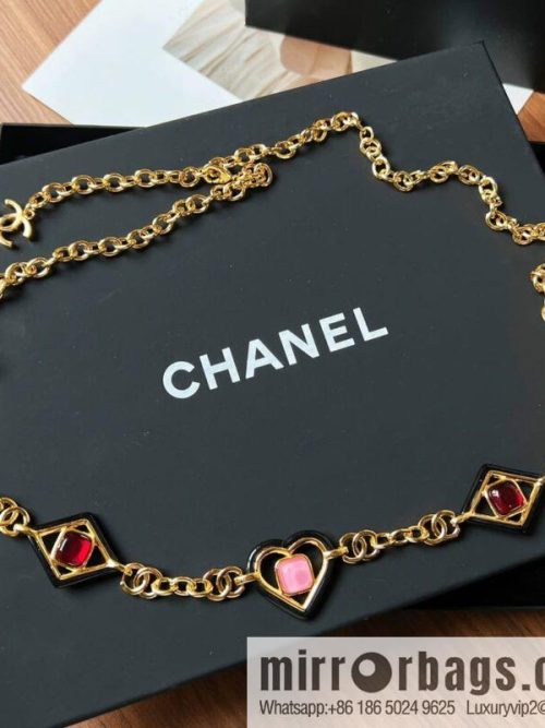 New ☑️ CHANEL Chanel love peach heart diamond waist chain belt