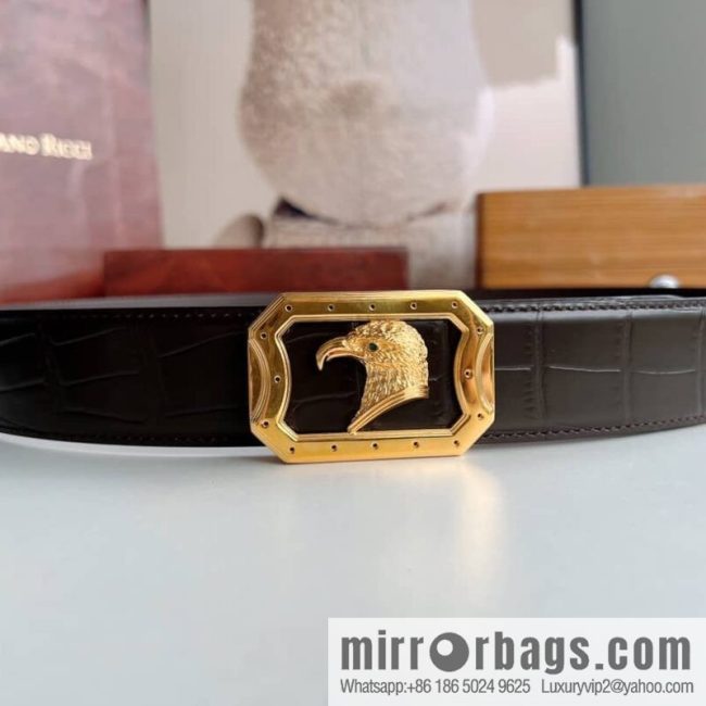 STEFANO RICCI STEFANO RICCI STEFANO RONICH Counter Steel Eagle Head Wear Metal Buckle Men\'s 3.8cm Belt - Image 3