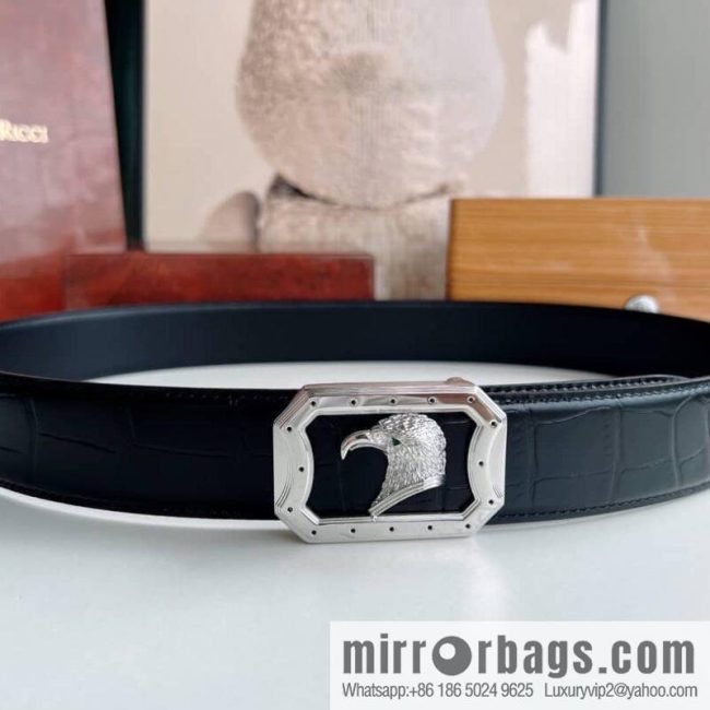 STEFANO RICCI STEFANO RICCI STEFANO RONICH Counter Steel Eagle Head Wear Metal Buckle Men\'s 3.8cm Belt - Image 2