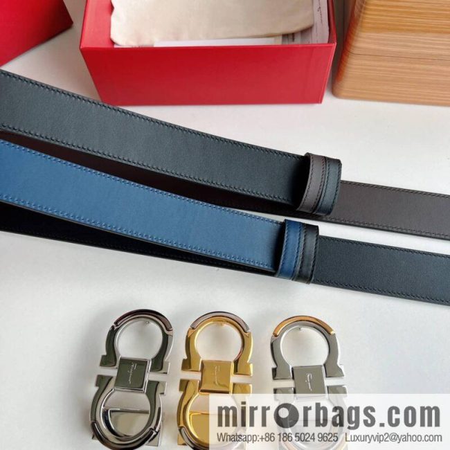 Salvatore Ferragamo, Metal Buckle Men\'s Business Belt 3.5cm