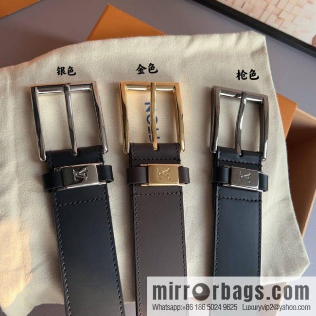 LV/Louis Vuitton, Men\'s Vendome Belt with Letter Inscription