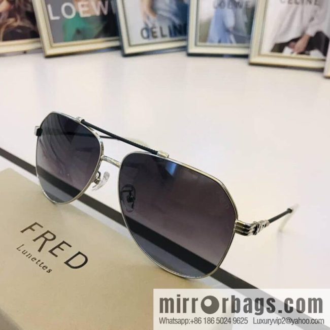 FRED flanged elliptical frame unisex sunglasses - Image 4
