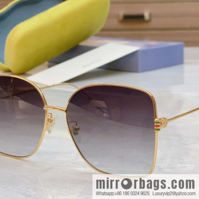GUCCI Gucci\'s new retro gold silk simple sunglasses - Image 2
