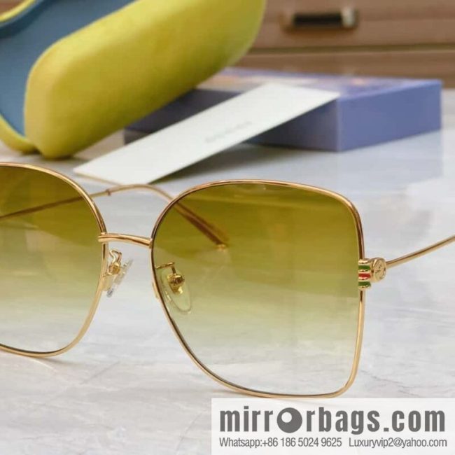 GUCCI Gucci\'s new retro gold silk simple sunglasses - Image 4