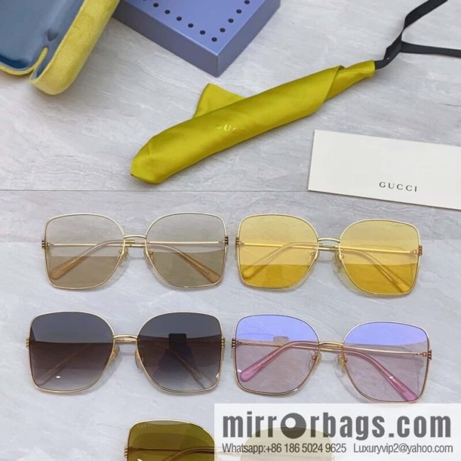 GUCCI Gucci\'s new retro gold silk simple sunglasses