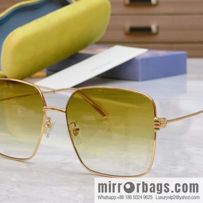 GUCCI Gucci\'s new retro gold silk simple sunglasses sunglasses - Image 3