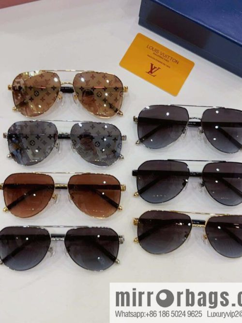 LV Louis Vuitton Men\'s Oval Frame Sunglasses Sunglasses