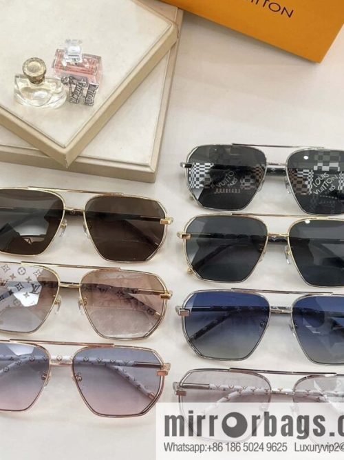 LV Louis Vuitton lambskin hemmed temple men\'s sunglasses