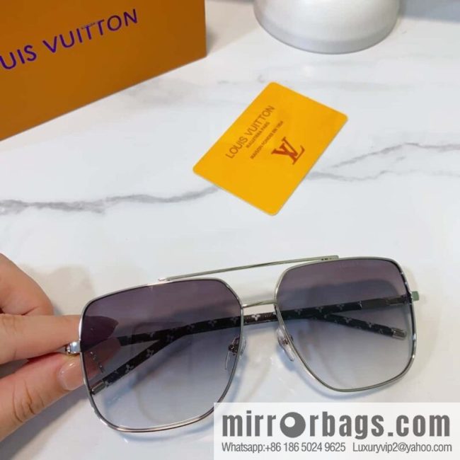 LV Louis Vuitton Metal Frame Unisex Sunglasses - Image 6