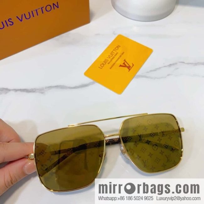 LV Louis Vuitton Metal Frame Unisex Sunglasses - Image 8