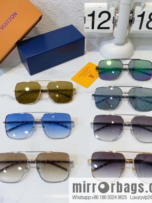 LV Louis Vuitton Metal Frame Unisex Sunglasses
