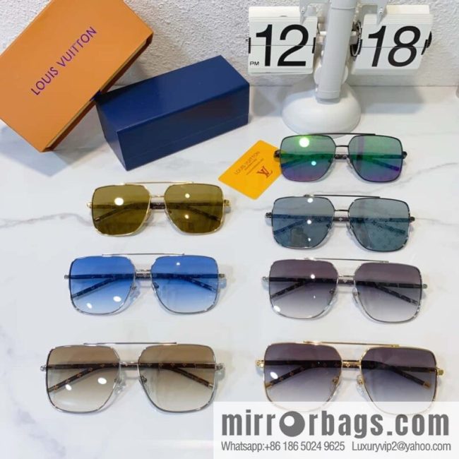 LV Louis Vuitton Metal Frame Unisex Sunglasses