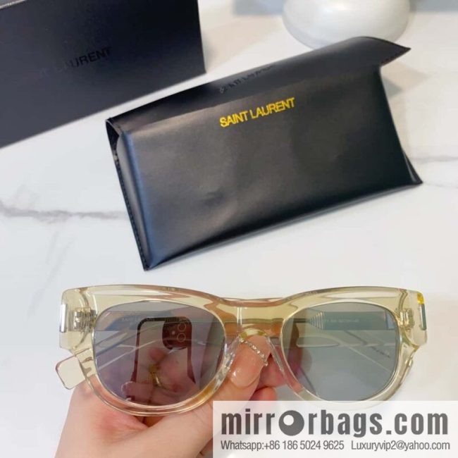 SAINT LAURNT Saint Laurent logo round frame women\'s sunglasses - Image 3