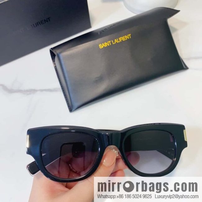 SAINT LAURNT Saint Laurent logo round frame women\'s sunglasses - Image 4