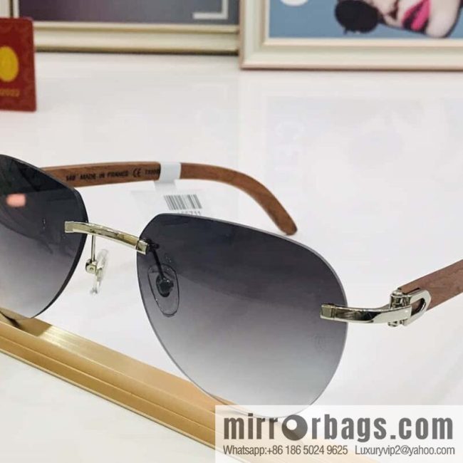 Cartier Wooden temple Unisex sunglasses - Image 4