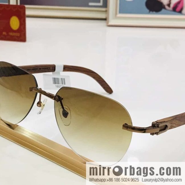 Cartier Wooden temple Unisex sunglasses - Image 5