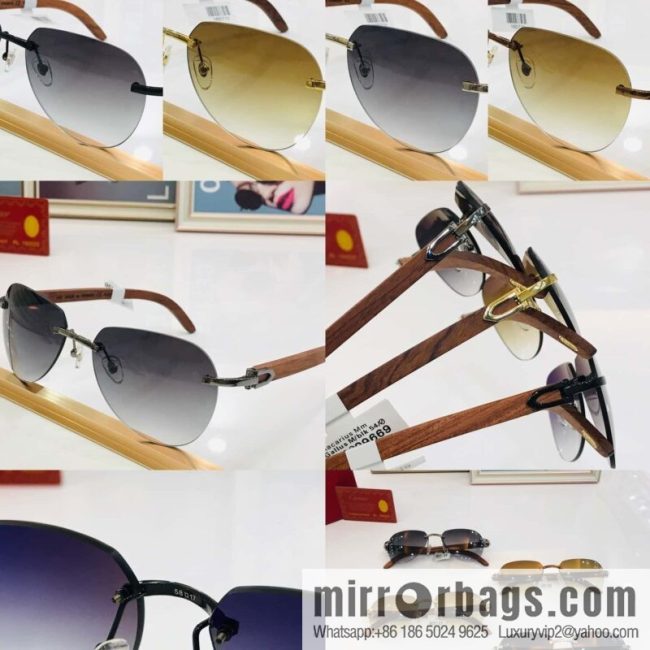 Cartier Wooden temple Unisex sunglasses