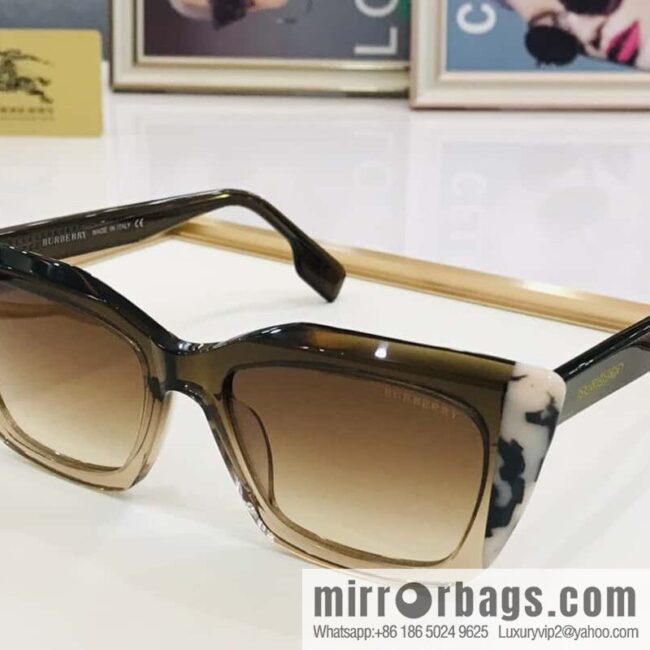 Burberry color matching plate frame unisex sunglasses